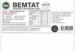 Bemtat Organik Özel Amaçlı Buğday Unu 25kg ( Organic Wheat Flour )