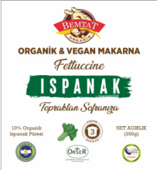 Organik Ispanaklı Fettuccine 250 gr ( Organic Spinach Fettuccine )