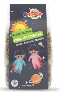 Organik Çocuk Makarna (Ispanak-Siyah Havuç-Balkabağı) 250 g